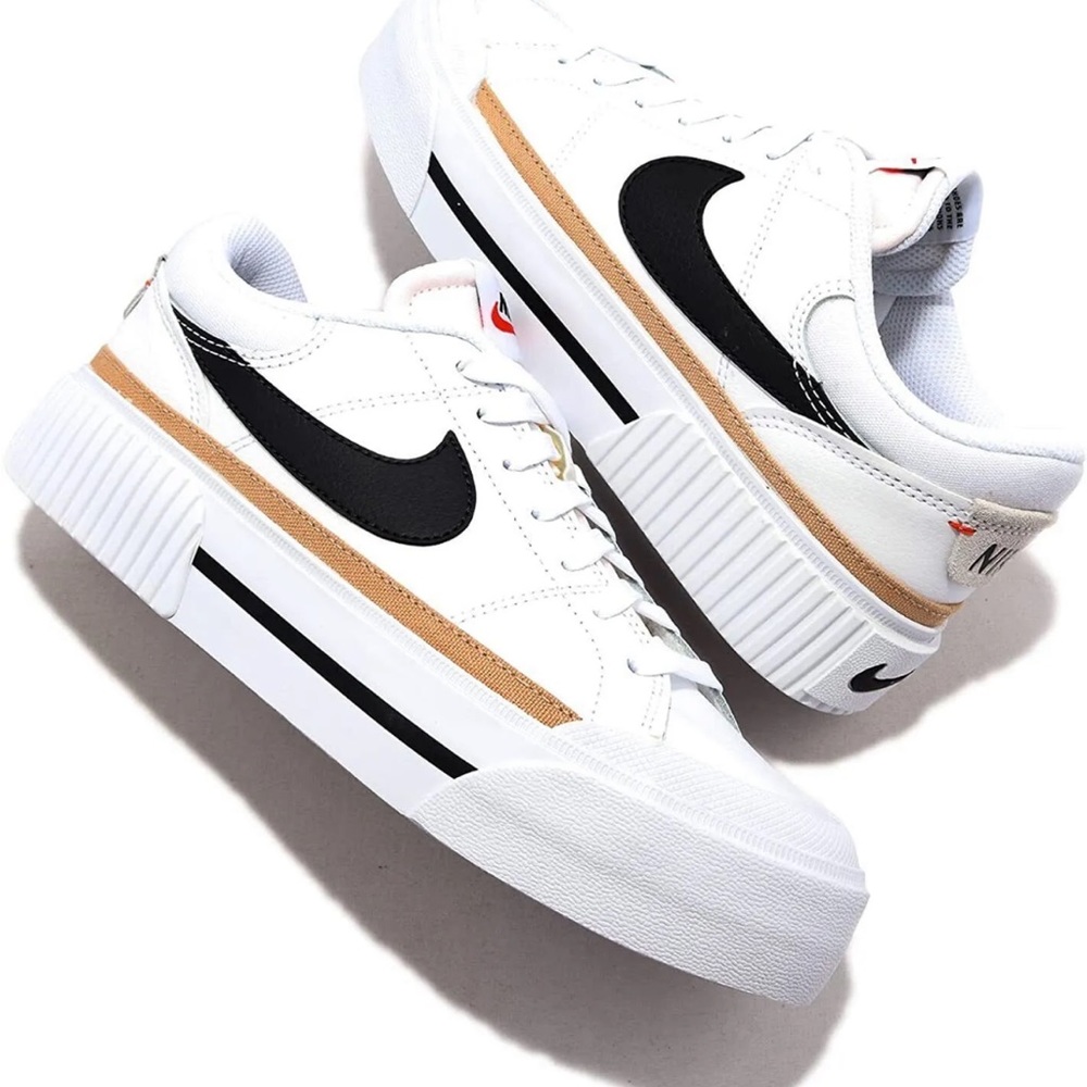 NIKE WOMENS COURT LEGACY LIFT SNEAKER - WHITE - Picture 4 of 7